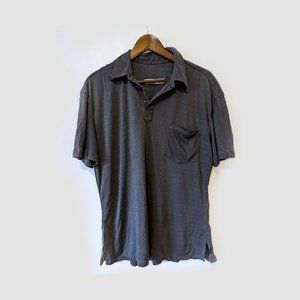 DUBUC - Grey liquid metallic polo shirt - M